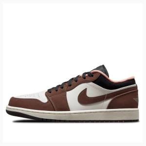 White / Brown Nike Low SE Mocha Sneakers Men's Air Jordan 1 | JD-904CU