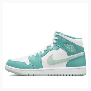 White / Green Nike Mid Marine Basketball Shoes Women's Air Jordan 1 | JD-952OH