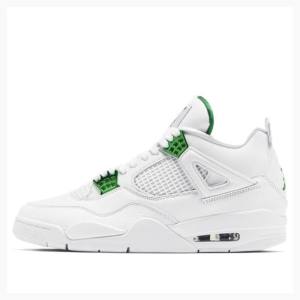 White / Green Nike Retro Metallic Pack Basketball Shoes Men's Air Jordan 4 | JD-691EA