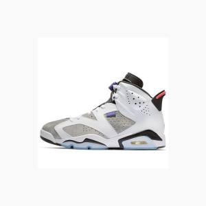 White / Grey / Black Nike Retro LTR Flint Basketball Shoes Men's Air Jordan 6 | JD-809DV