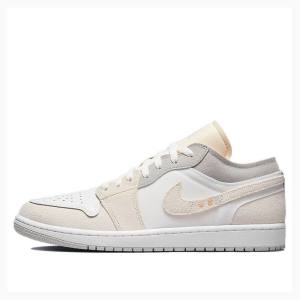 White / Grey Nike Low Inside Out Sneakers Men's Air Jordan 1 | JD-281JG