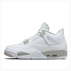 White / Grey Nike Retro Oreo Tech Basketball Shoes Men's Air Jordan 4 | JD-376EA