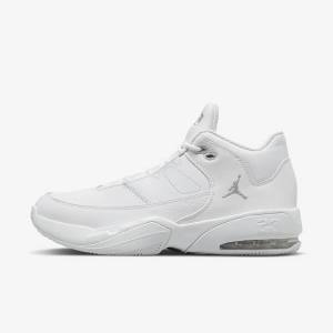 White / Metal Silver Nike Max Aura 3 Basketball Shoes Men's Air Jordan | NK620FWJ