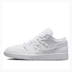 White Nike Low Wmns Quilted Sneakers Women's Air Jordan 1 | JD-754LJ