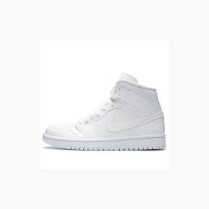 White Nike Mid Basketball Shoes Women's Air Jordan 1 | JD-814JZ