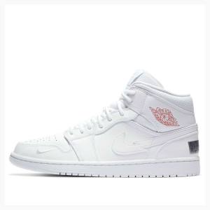 White Nike Mid Euro Tour Basketball Shoes Men's Air Jordan 1 | JD-940KI