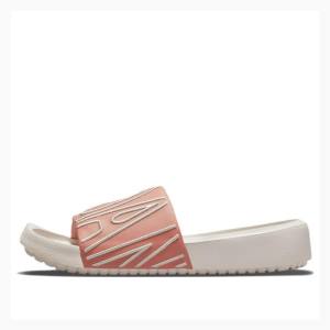 White / Pink Nike Nola Slides Women's Air Jordan | JD-053DM