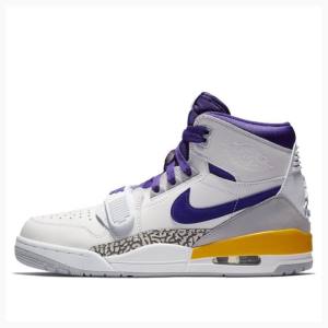 White / Purple Nike Legacy 312 Lakers Basketball Shoes Men's Air Jordan | JD-269DA