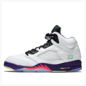 White / Purple Nike Retro Alternate Bel-Air Basketball Shoes Men's Air Jordan 5 | JD-679LF