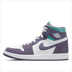 White / Purple Nike Zoom Comfort Tropical Twist Basketball Shoes Men's Air Jordan 1 | JD-318MF