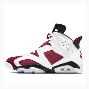 White / Red / Black Nike Retro Carmine Basketball Shoes Men's Air Jordan 6 | JD-194XD