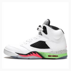 White / Red / Green Nike Retro Space Jam Basketball Shoes Men's Air Jordan 5 | JD-035MZ