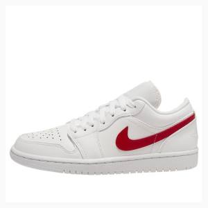 White / Red Nike Low Sneakers Women's Air Jordan 1 | JD-382WP