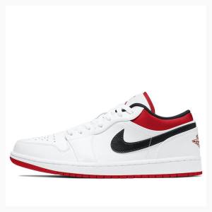 White / Red Nike Retro Low Sneakers Men's Air Jordan 1 | JD-825GM