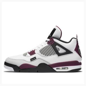 White / Red Nike Retro PSG Paris Saint-Germain Basketball Shoes Men's Air Jordan 4 | JD-106WA