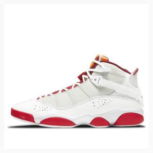 White / Red Nike Rings Hare Six Champions Basketball Shoes Men's Air Jordan 6 | JD-523NE