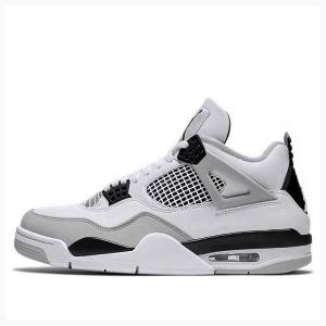 White / Silver Nike Retro Military Black Basketball Shoes Men's Air Jordan 4 | JD-384DW