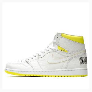 White / Yellow Nike Retro High OG First Class Flight Basketball Shoes Men's Air Jordan 1 | JD-942DI