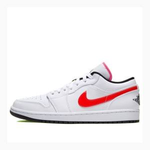 White / Yellow / Purple Nike Low 'Multi-Color Swoosh' Sneakers Men's Air Jordan 1 | JD-748TF