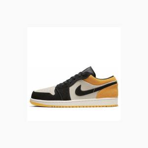 Yellow / Black Nike Retro Low Sail Sneakers Men's Air Jordan 1 | JD-154HO