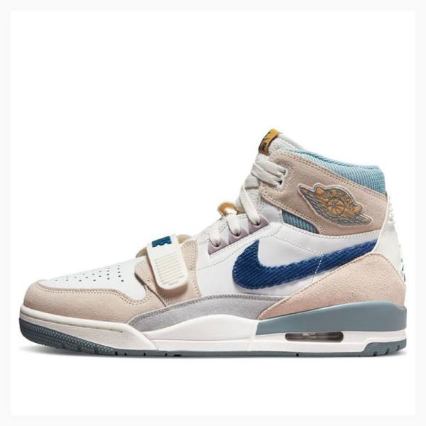 Beige / Blue Nike Legacy 312 High Basketball Shoes Men\'s Air Jordan | JD-619SW