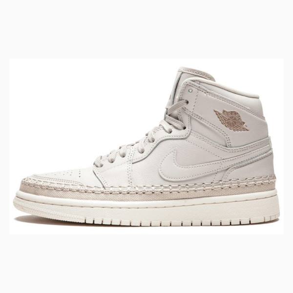 Beige Nike Retro HI PRM Desert Sand Basketball Shoes Women's Air Jordan 1 | JD-504GR