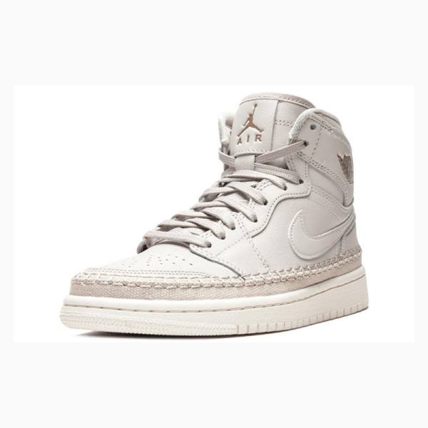 Beige Nike Retro HI PRM Desert Sand Basketball Shoes Women's Air Jordan 1 | JD-504GR