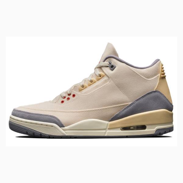 Beige Nike Retro Muslin Basketball Shoes Men's Air Jordan 3 | JD-071NA