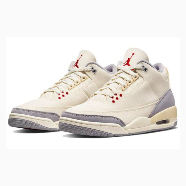 Beige Nike Retro Muslin Basketball Shoes Men's Air Jordan 3 | JD-071NA