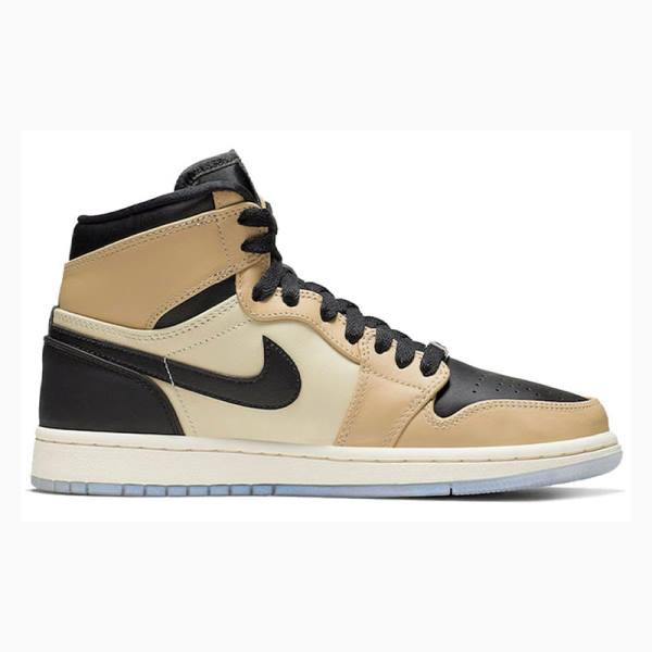 Black / Beige Nike Retro HI PRM Mushroom Basketball Shoes Women's Air Jordan 1 | JD-645RK