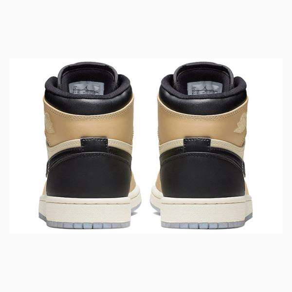 Black / Beige Nike Retro HI PRM Mushroom Basketball Shoes Women's Air Jordan 1 | JD-645RK