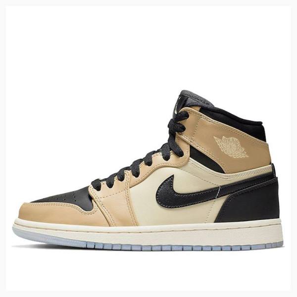 Black / Beige Nike Retro HI PRM Mushroom Basketball Shoes Women\'s Air Jordan 1 | JD-645RK