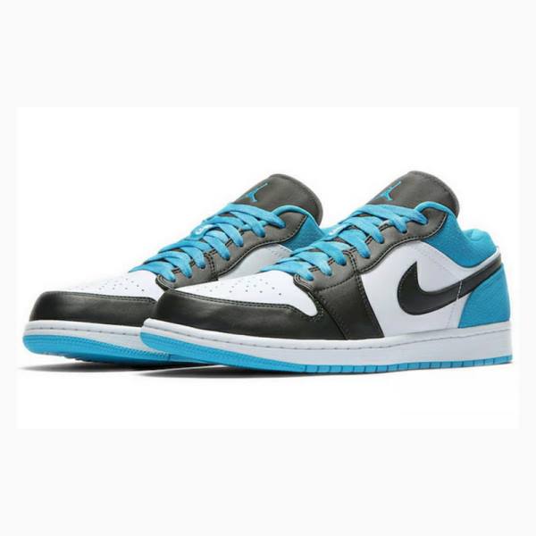 Black / Blue Nike Low SE Laser Sneakers Men's Air Jordan 1 | JD-918RX