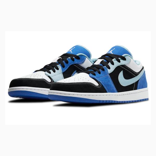 Black / Blue Nike Low SE 'Racer Blue' Sneakers Men's Air Jordan 1 | JD-391LD