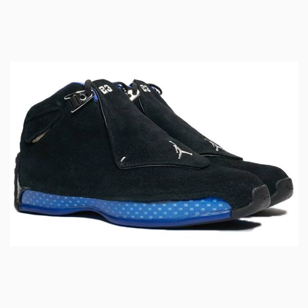 Black / Blue Nike Retro OG - Sport Royal Basketball Shoes Men's Air Jordan 18 | JD-486OZ