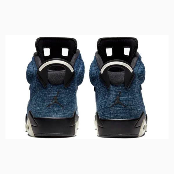 Black / Blue Nike Retro Washed Denim Basketball Shoes Men's Air Jordan 6 | JD-287GM