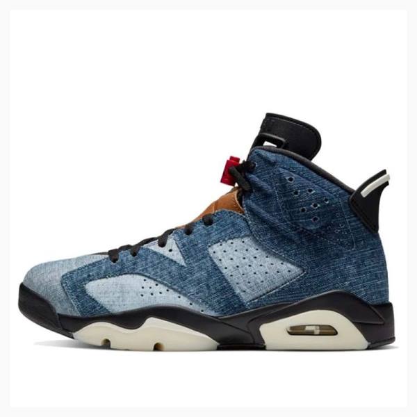 Black / Blue Nike Retro Washed Denim Basketball Shoes Men\'s Air Jordan 6 | JD-287GM