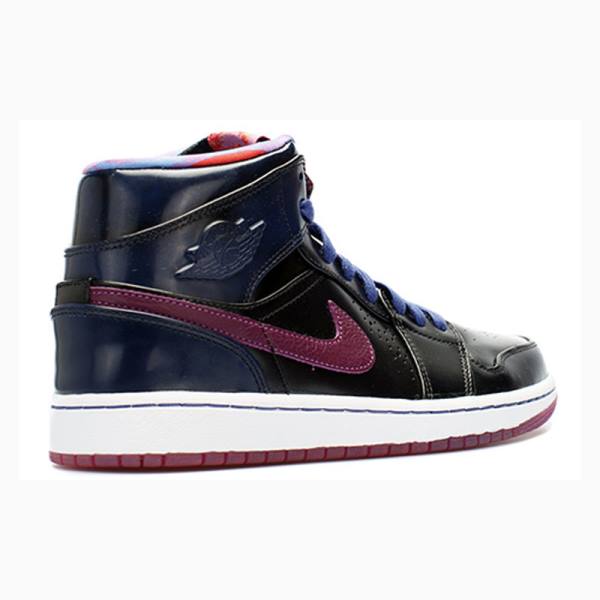 Black / Blue / Purple Nike Mid Nouveau Year of the Horse Basketball Shoes Men's Air Jordan 1 | JD-302RP