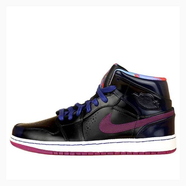 Black / Blue / Purple Nike Mid Nouveau Year of the Horse Basketball Shoes Men\'s Air Jordan 1 | JD-302RP