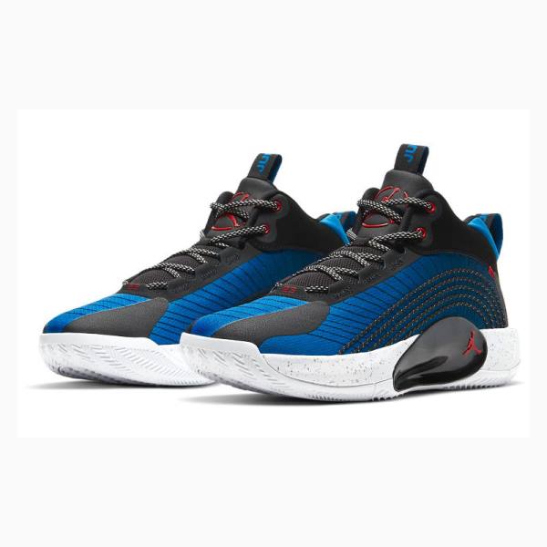 Black / Blue / Red Nike Jumpman 2021 PF Blue Black Basketball Shoes Men's Air Jordan | JD-489JY