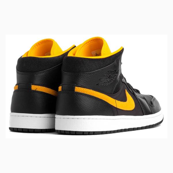 Black / Gold Nike Mid SE Basketball Shoes Men's Air Jordan 1 | JD-150DU