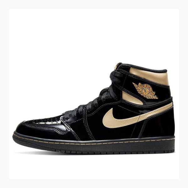 Black / Gold Nike Retro High OG Metallic Basketball Shoes Men\'s Air Jordan 1 | JD-782WP