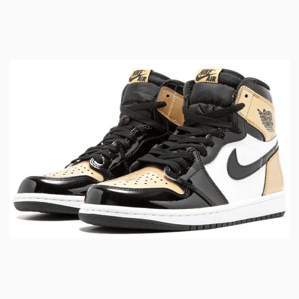 Black / Gold Nike Retro High OG NRG Basketball Shoes Men's Air Jordan 1 | JD-971YC