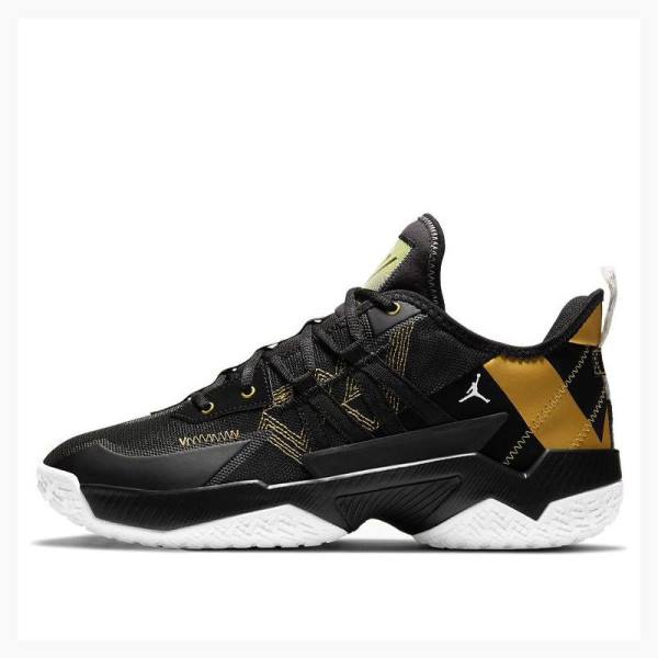 Black / Gold / White Nike One Take 2 PF 2 Basketball Shoes Men\'s Air Jordan | JD-418HI