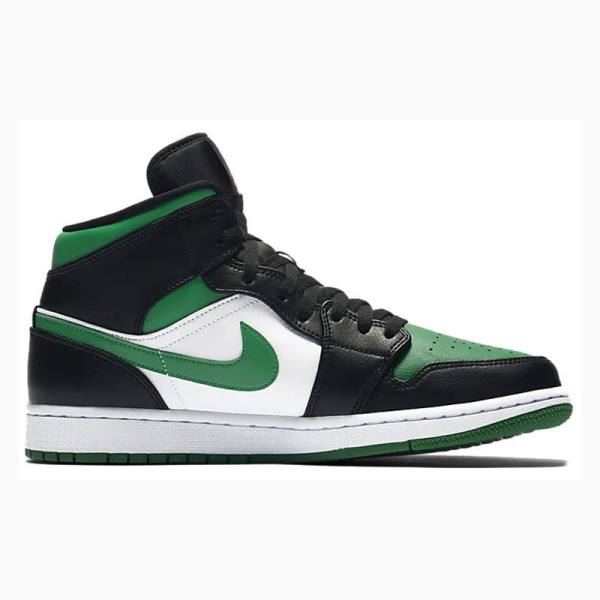 Black / Green Nike Mid Basketball Shoes Men's Air Jordan 1 | JD-059DM