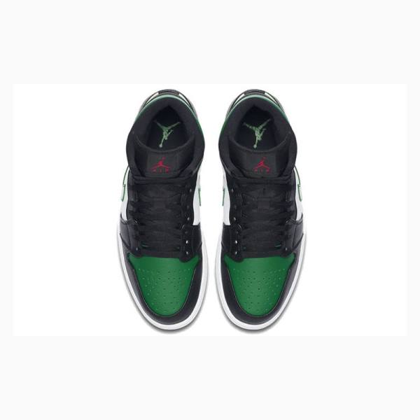 Black / Green Nike Mid Basketball Shoes Men's Air Jordan 1 | JD-059DM