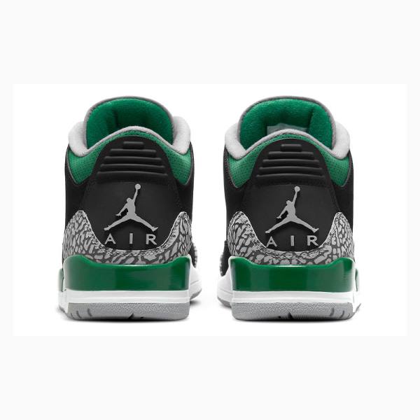 Black / Green Nike Retro Pine Basketball Shoes Men's Air Jordan 3 | JD-537DF