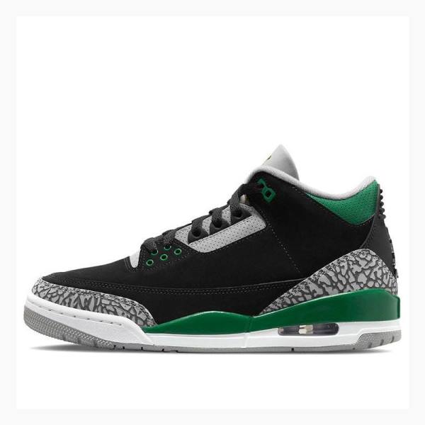 Black / Green Nike Retro Pine Basketball Shoes Men\'s Air Jordan 3 | JD-537DF