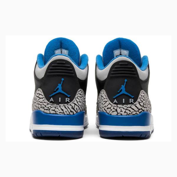 Black / Grey / Blue Nike Retro Sport Basketball Shoes Men's Air Jordan 3 | JD-207SE