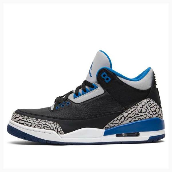 Black / Grey / Blue Nike Retro Sport Basketball Shoes Men\'s Air Jordan 3 | JD-207SE